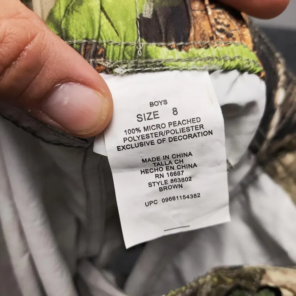 Realtree Swim Shorts Boys 8 Brown Camo Built In Brief Mesh Liner Outdoor